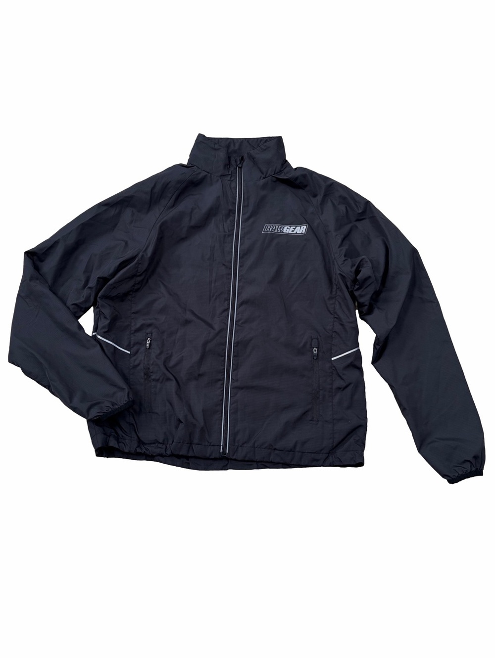 Rawgear Men’s Size Small Black Lightweight Windbreaker Rain Jacket with Pockets